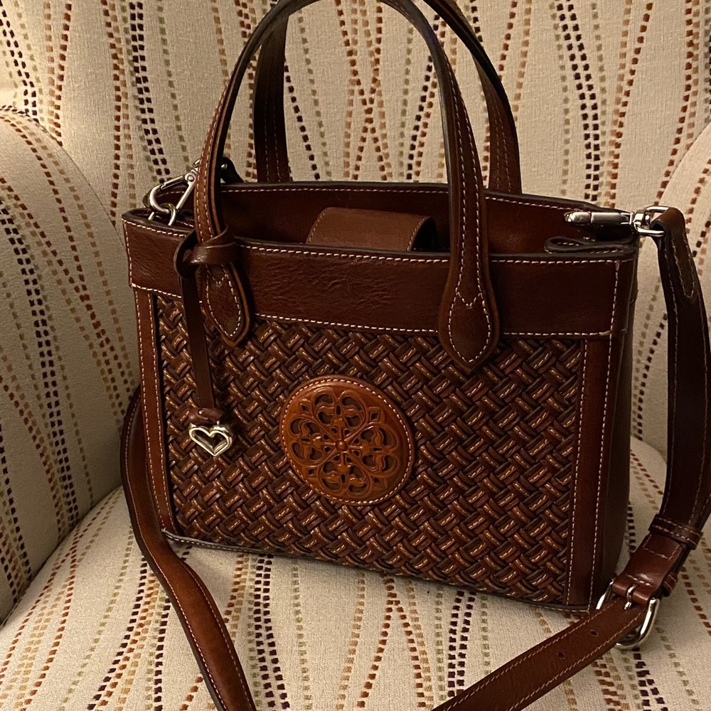 Brighton collectibles Hand Woven Leather Satchel in brown